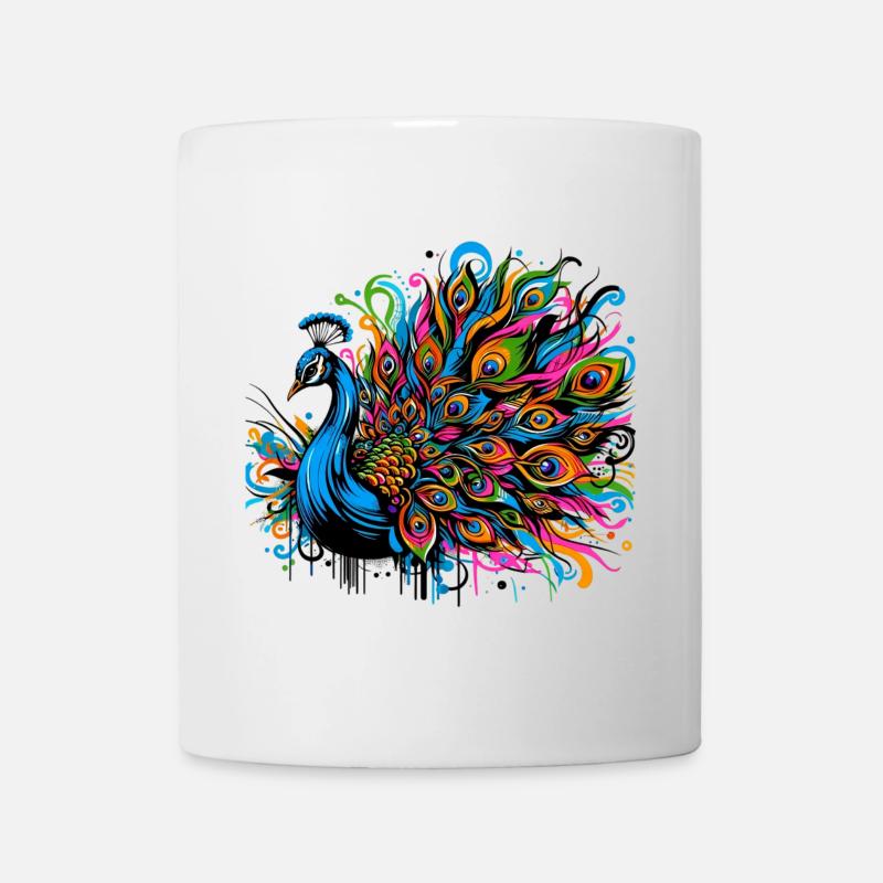 Pfau - Tasse - Weiß