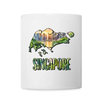 Watercolor Map Singapore - Mug - white - Front
