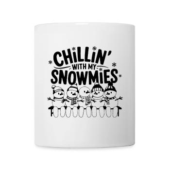 Adorable Chillin’ with My Snowmies Design - Mug - white - Front