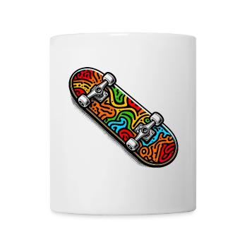 Skateboard - Tasse - Weiß - Vorne