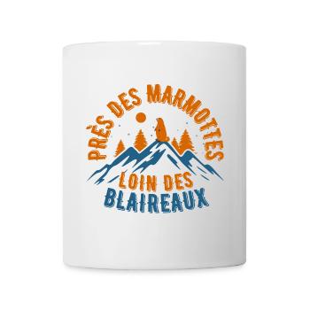 Rester en montagnes avec les marmottes - Mug blanc - blanc - Devant