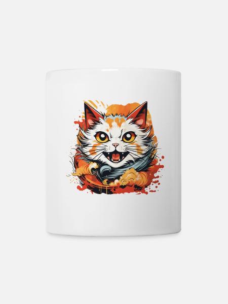 Cat anime stil - Kopp - hvit