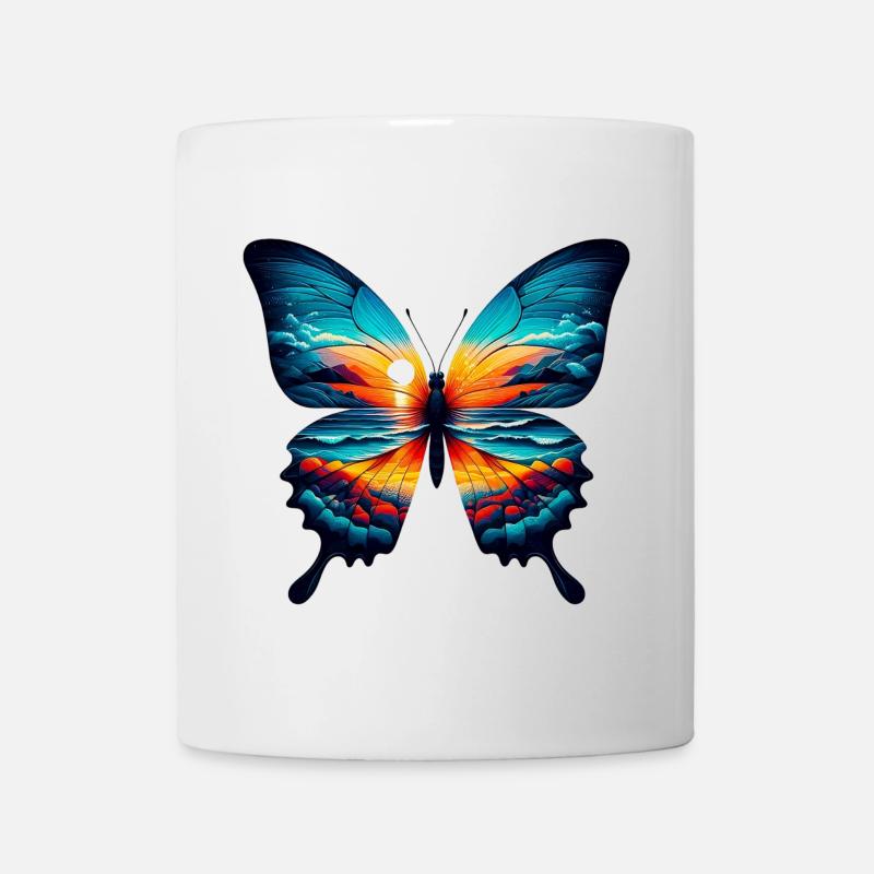Schmetterling - Tasse - Weiß
