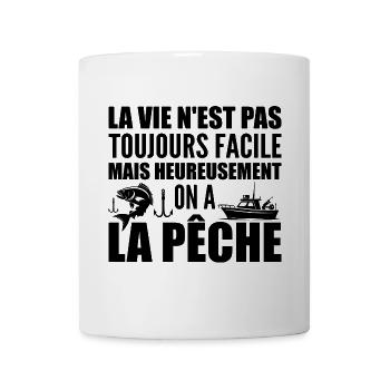 La vie n'est pas toujours facile, pêche - Mug blanc - blanc - Devant