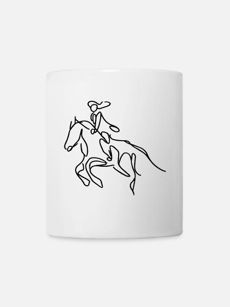 Reiterin Skizze - Tasse - Weiß