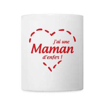 J'ai une Maman d'enfer ! Fête des mères - Mug blanc - blanc - Devant