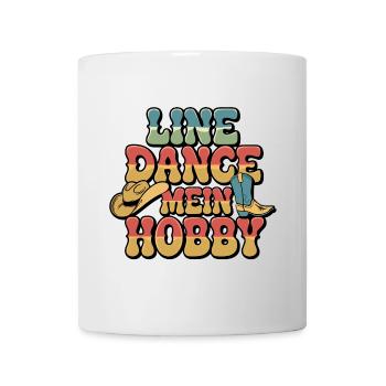 Design de danse en ligne coloré avec chapeau de cow-boy - Mug blanc - blanc - Devant
