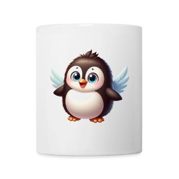 Cute Penguin Angel Cartoon Blue Eyes - Mug - white - Front