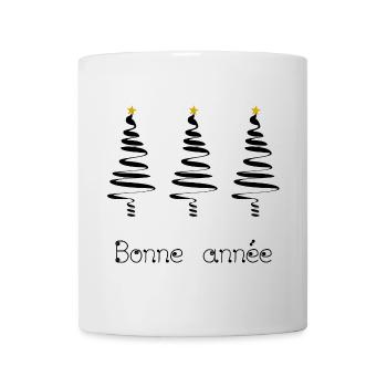 SAPIN. BONNE ANNEE. SAINT SYLVESTRE - Mug blanc - blanc - Devant