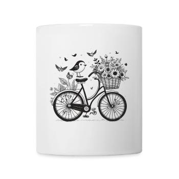 Vintage Reverie: A Black and White Illustration of - Mug - white - Front