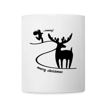 Rentier wartet auf den Weihnachtsmann - Tasse - Weiß - Vorne