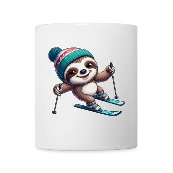 Funny Sloth Ski Winter Sports Design - Mug - white - Front