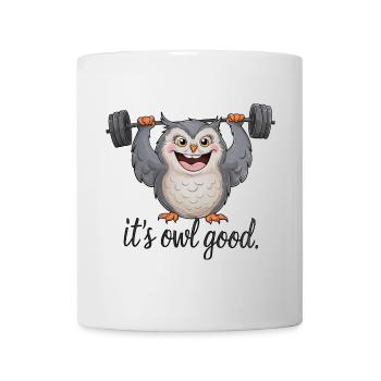 Starke Eule Gewichtheber Eule Hebt Gewichte - Tasse - Weiß - Vorne