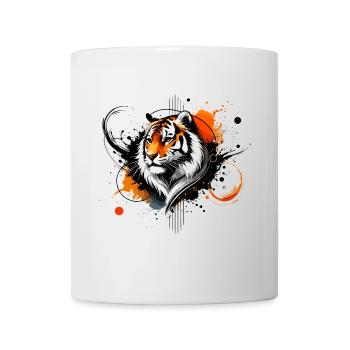 Buntes Aquarell Tiger - Tasse - Weiß - Vorne