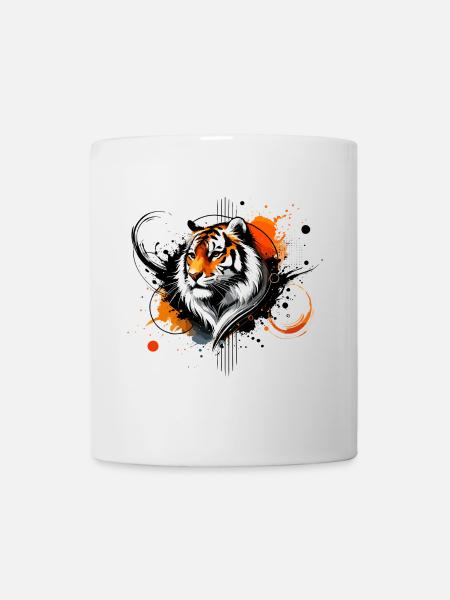 Tigre aquarelle coloré - Mug blanc - blanc