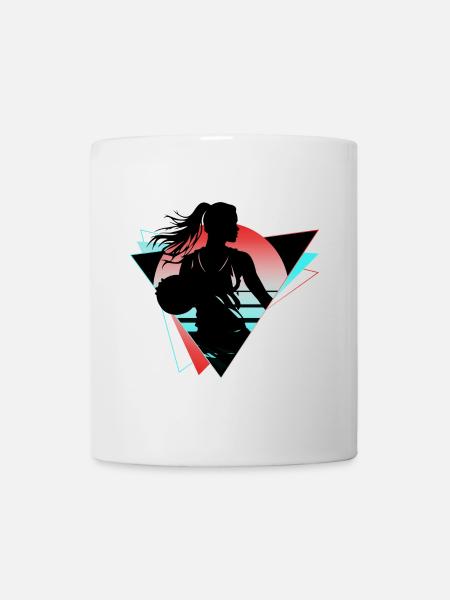 basket-ball joueur de basket-ball Fan Néon coloré - Mug blanc - blanc