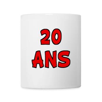 20. 20e ANNIVERSAIRE. ANNIVERSAIRE 20 ANS. 20 ANS. - Mug blanc - blanc - Devant