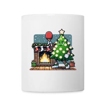 Tischtennis Weihnachtsbaum Kostüm Tannenbaum - Tasse - Weiß - Vorne