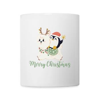 Merry Christmas - Alpaca + Penguin for Christmas - Mug - white - Front