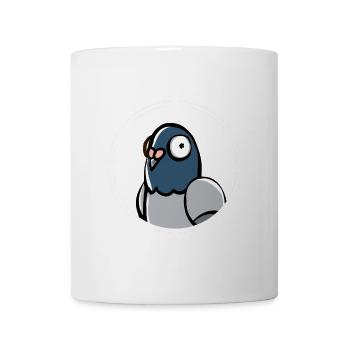 Yeux de pigeon de dessin animé pleins de surprise - Mug blanc - blanc - Devant