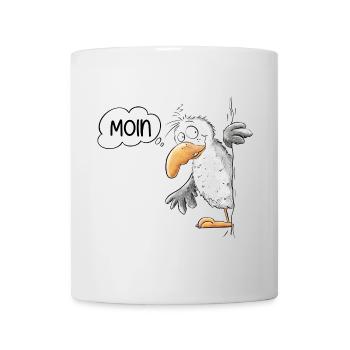 Moin Spruch Möwe Tiermotiv - Tasse - Weiß - Vorne