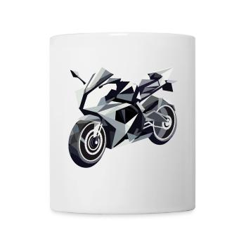 Futuristisches Motorrad in geometrischem Design - Tasse - Weiß - Vorne