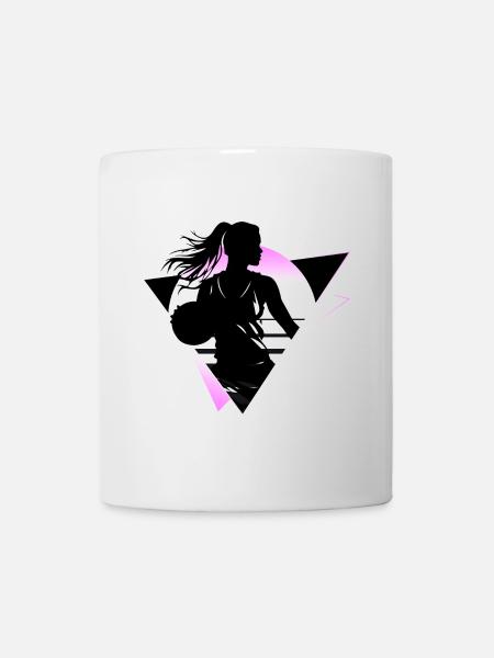 Basketball Basketballerin Spielerin Fan Neon Bunt - Tasse - Weiß