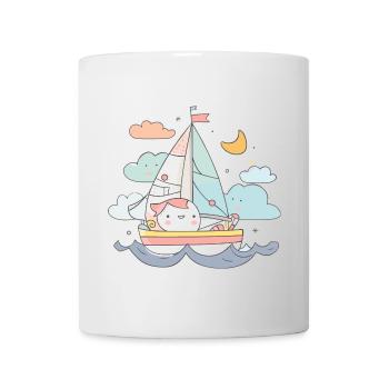 Segeln Comic Stil - Tasse - Weiß - Vorne