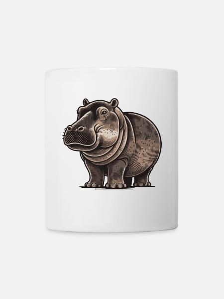 Nilpferd - Tasse - Weiß