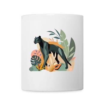 Panther im Dschungel - Stilvolle Tierillustration - Tasse - Weiß - Vorne