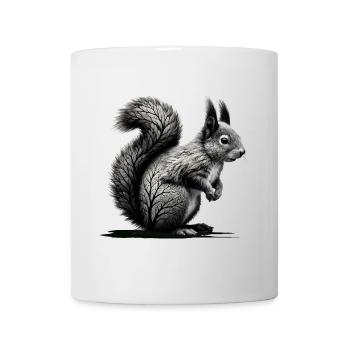Waldeichhörnchen – Kunstvolle Naturillustration - Tasse - Weiß - Vorne