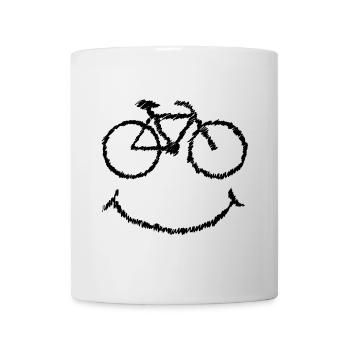 Fahrrad Lächeln gekritzelt Geschenkidee zum Radeln - Tasse - Weiß - Vorne