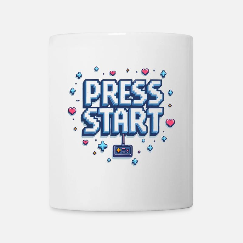 Press Start - Tasse - Weiß