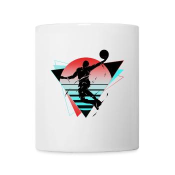 Basket-ball, joueur de basket-ball, fan, néon, coloré - Mug blanc - blanc - Devant