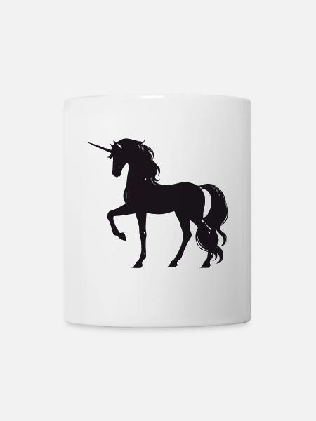 Majestätisches Einhorn im Silhouetten-Stil - Tasse - Weiß