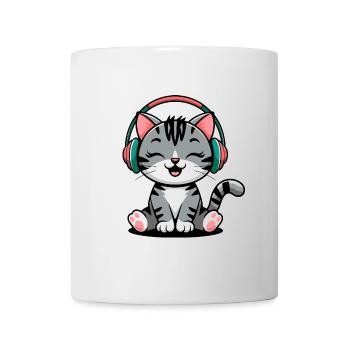 Musik Katze Notenschlüssel Design für Musiker und - Tasse - Weiß - Vorne
