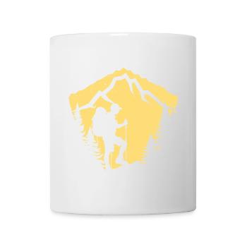 Bergwanderung Silhouette Design - Tasse - Weiß - Vorne