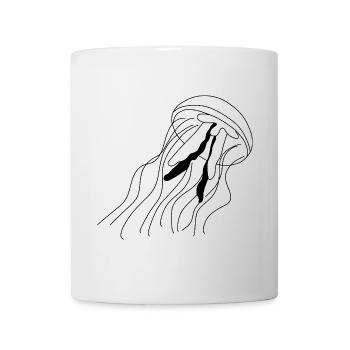 Méduse - graphique en noir et blanc - Mug blanc - blanc - Devant
