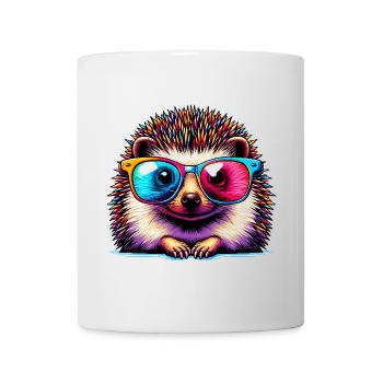 Igel mit Sonnenbrille - Tasse - Weiß - Vorne