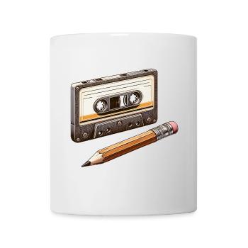 Cassette crayon des années 80 90 mémoire cadeau - Mug blanc - blanc - Devant