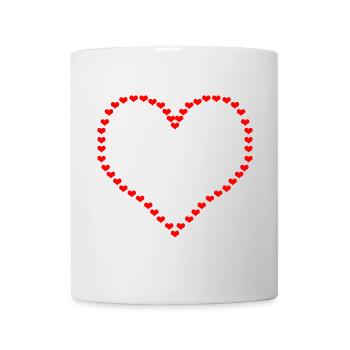 10000 kleine Herzen - großes Herz - ich liebe dich - Tasse - Weiß - Vorne