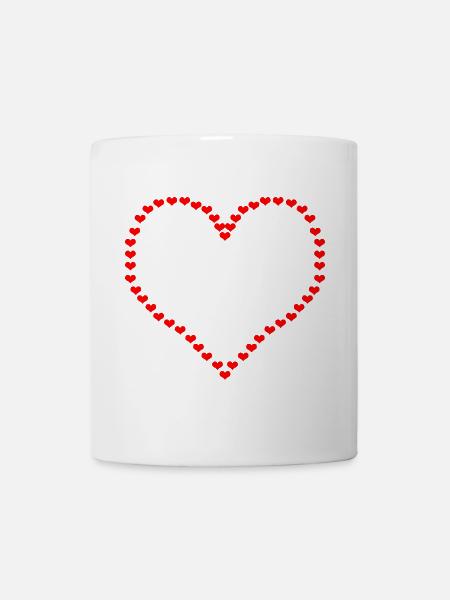 10000 petits coeurs - Grand coeur - Je t’aime - Mug blanc - blanc