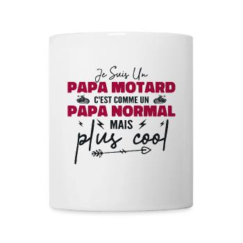 Biker-Papa wie ein normaler, aber coolerer Papa - Tasse - Weiß - Vorne