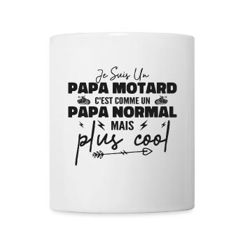 Biker-Papa wie ein normaler, aber coolerer Papa - Tasse - Weiß - Vorne