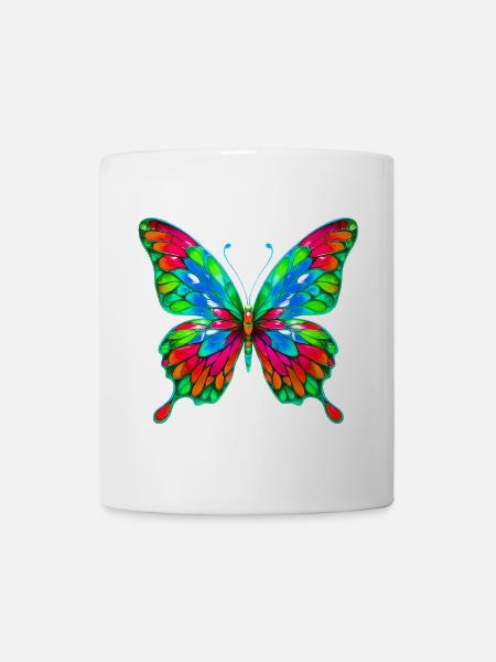Schmetterling - Tasse - Weiß