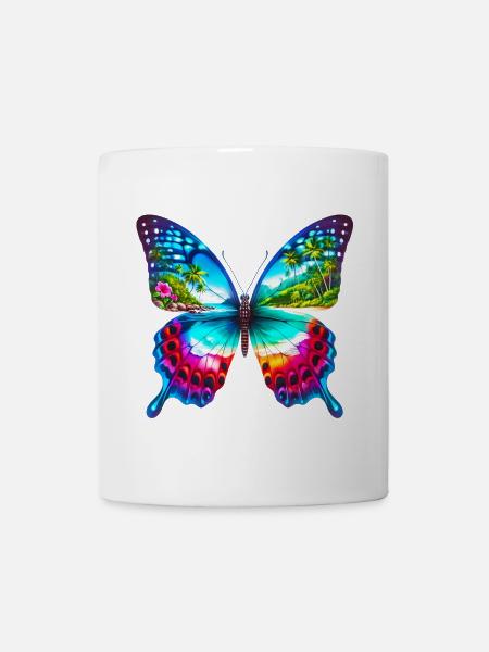 Schmetterling - Tasse - Weiß