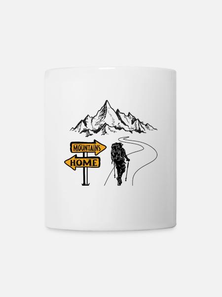 Berg Berge Bergsteigen Wandern Klettern Natur - Tasse - Weiß