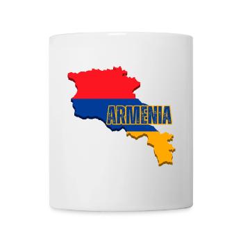 Drapeau de l’Arménie, Carte du drapeau de l’Arménie, Drapeau de l’Arménie - Mug blanc - blanc - Devant