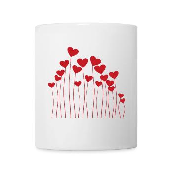 Herzstängel-Blumenlandschaft - Tasse - Weiß - Vorne