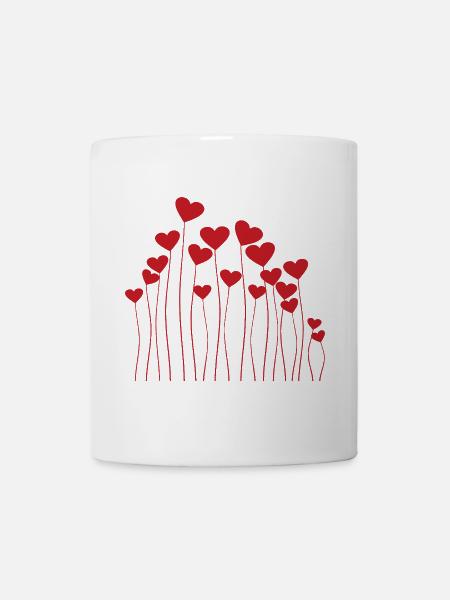Herzstängel-Blumenlandschaft - Tasse - Weiß